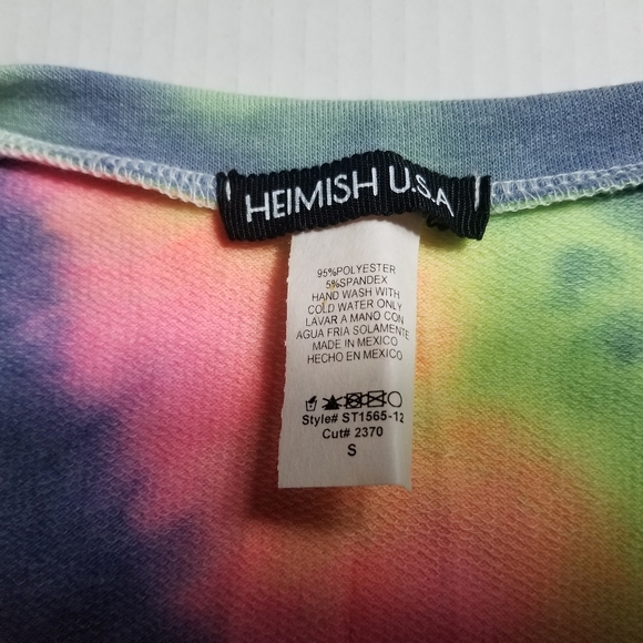 NWOT HEIMISH USA WOMEN'S TIE DYE V-NECK BLOUSE SIZE SMALL - Picture 3 of 9